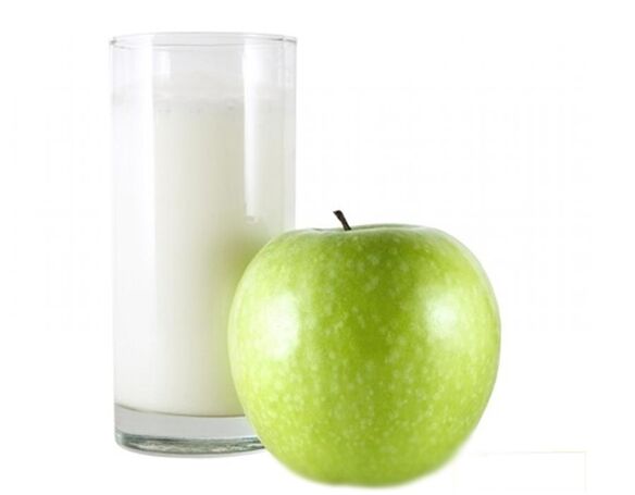 Kefir com uma maçã para uma dieta eficaz