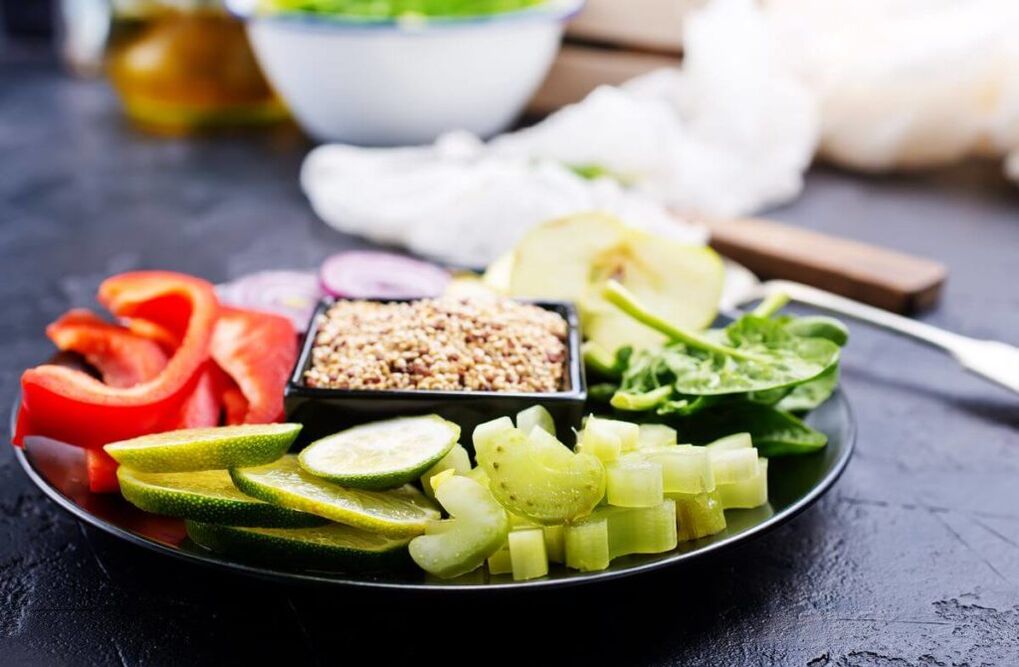 vegetais em uma dieta de trigo sarraceno